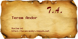 Terem Andor névjegykártya